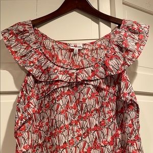 Anthro Ruffled Neckline Blouse